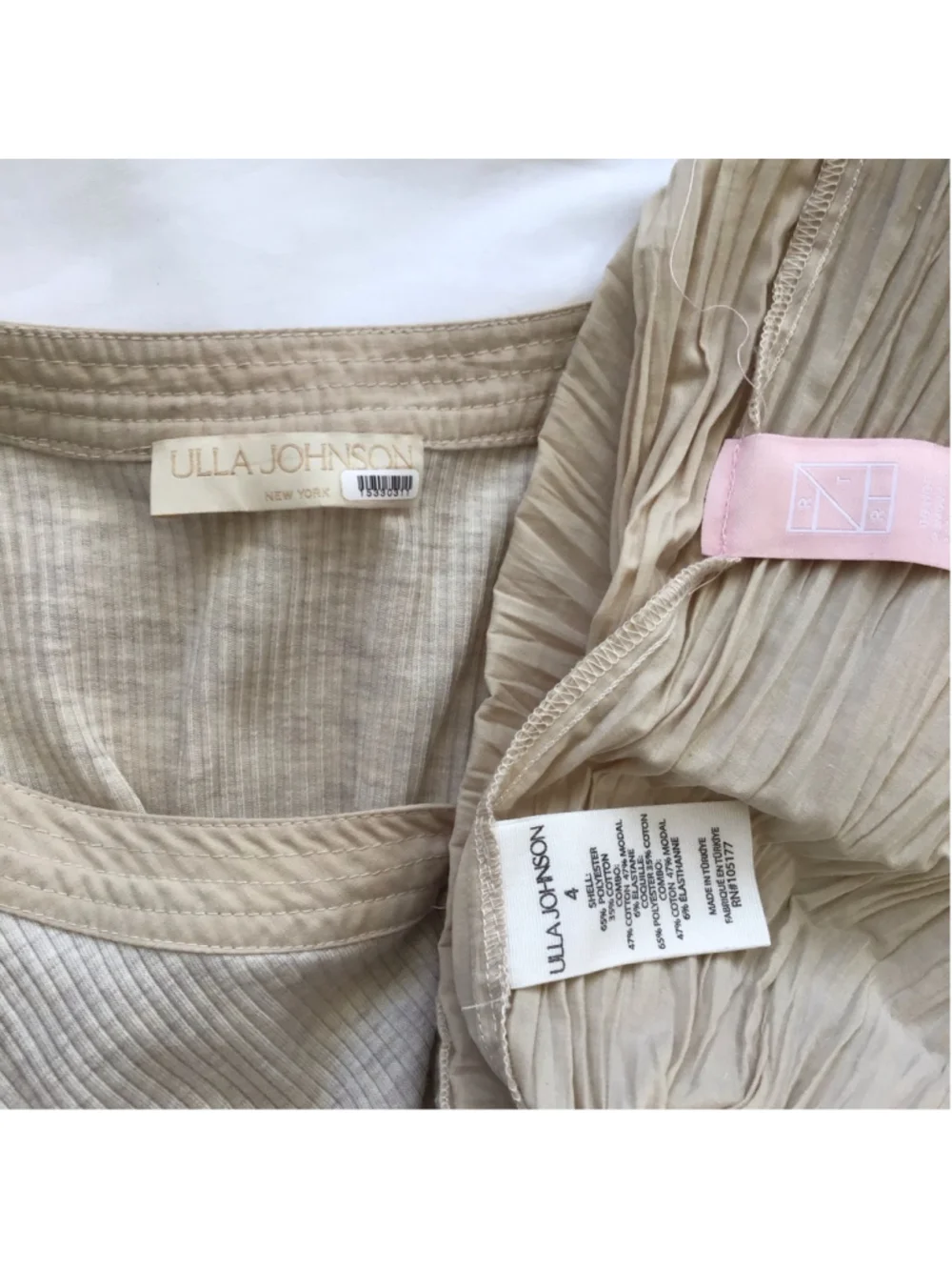 Ulla Johnson Women Elegant Beige Pleated Romper with Puff Sleeves Size 4 - Picture 15 of 15